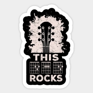 Mens Acoustic Guitar Chord Rocks Music Fathers Day Gifts T shirt Sticker